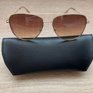 Calvin Klein Aviator Sunglasses - Golden